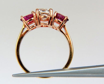 .90ct Natural Fancy Oval Diamond Ruby Ring 14 Karat Rose Gold 44787 *v