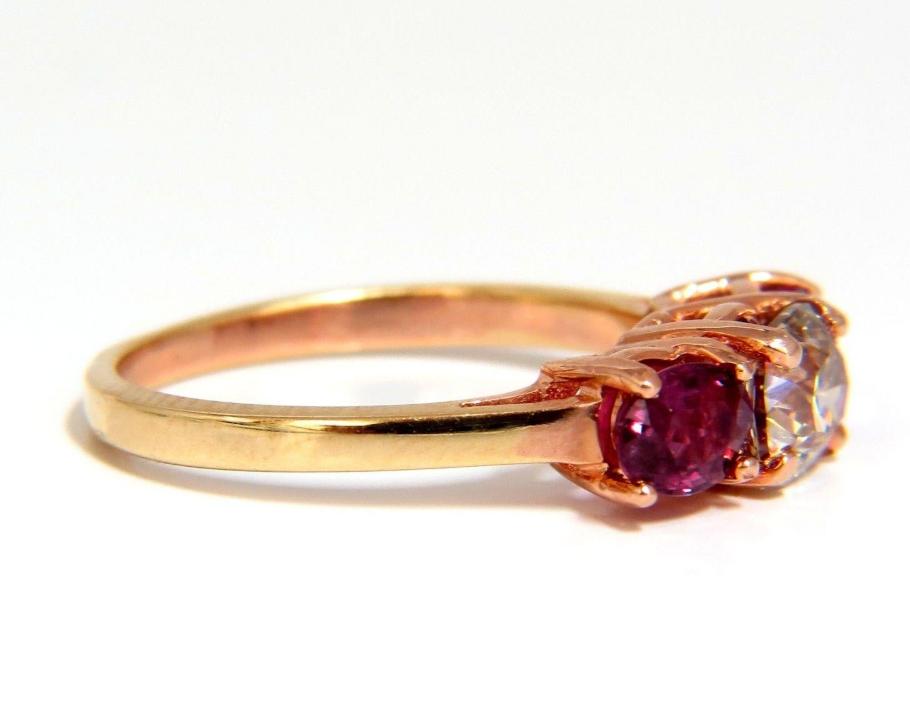.90ct Natural Fancy Oval Diamond Ruby Ring 14 Karat Rose Gold 44787 *v