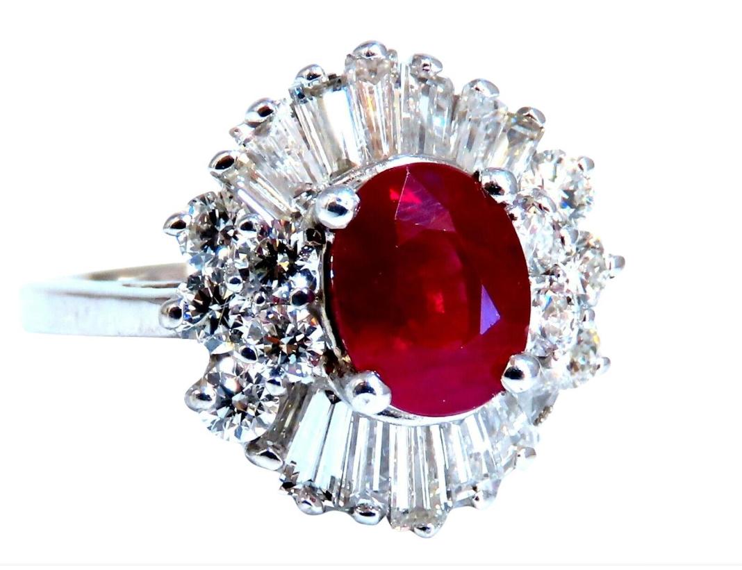 GIA Certified Burma Ruby 1.75ct Ballerina Cocktail Diamond ring 14kt 44145**