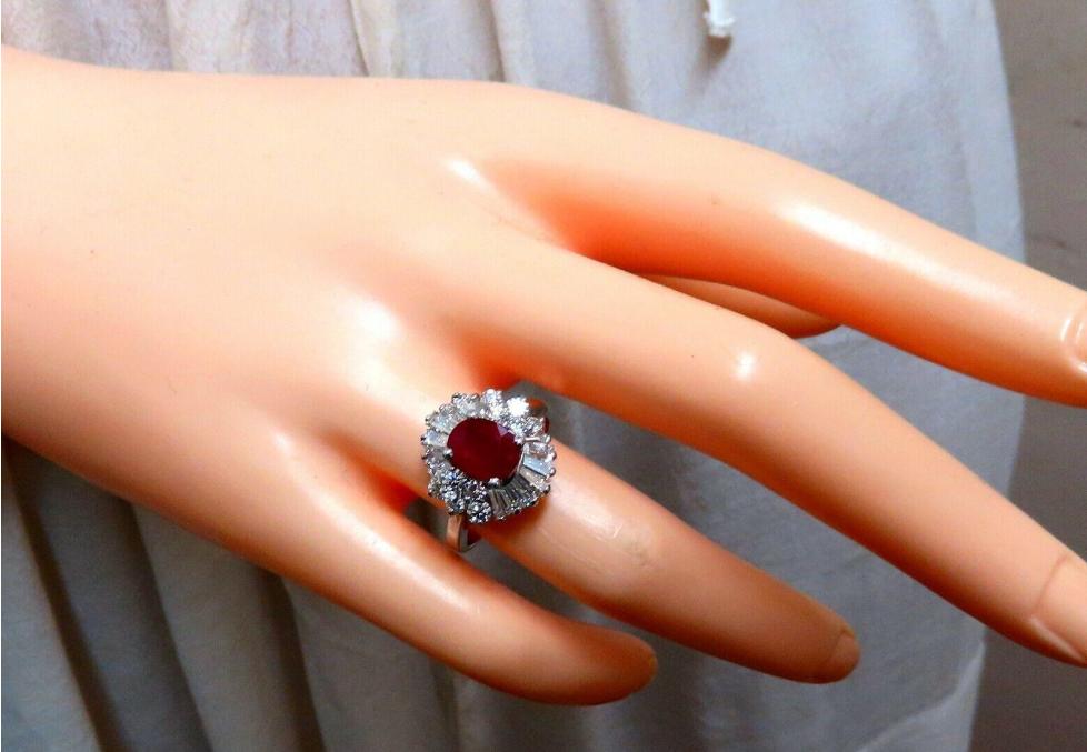 GIA Certified Burma Ruby 1.75ct Ballerina Cocktail Diamond ring 14kt 44145**