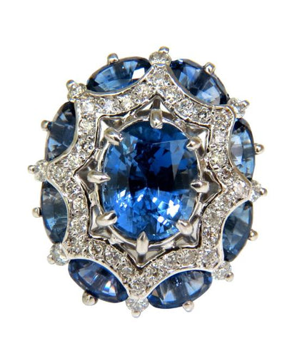 4.32ct Burma Natural No Heat Sapphire Diamond Ring Cocktail Unheated 41214 GIA**