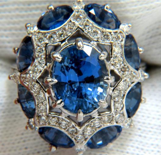 4.32ct Burma Natural No Heat Sapphire Diamond Ring Cocktail Unheated 41214 GIA**