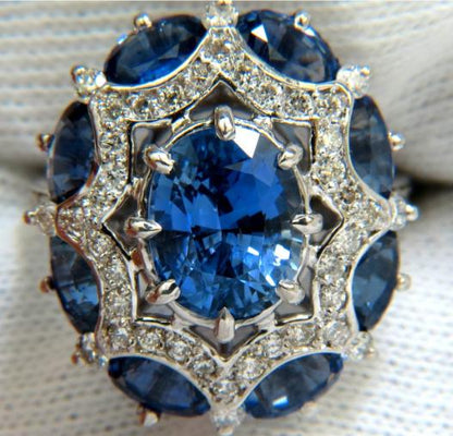 4.32ct Burma Natural No Heat Sapphire Diamond Ring Cocktail Unheated 41214 GIA**