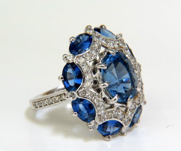 4.32ct Burma Natural No Heat Sapphire Diamond Ring Cocktail Unheated 41214 GIA**
