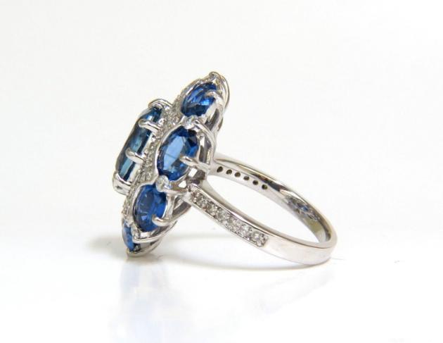 4.32ct Burma Natural No Heat Sapphire Diamond Ring Cocktail Unheated 41214 GIA**