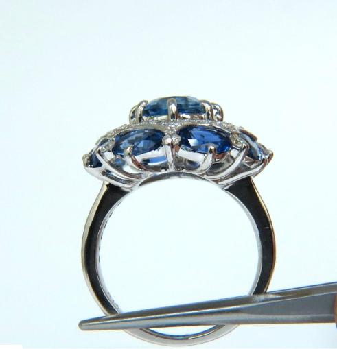 4.32ct Burma Natural No Heat Sapphire Diamond Ring Cocktail Unheated 41214 GIA**