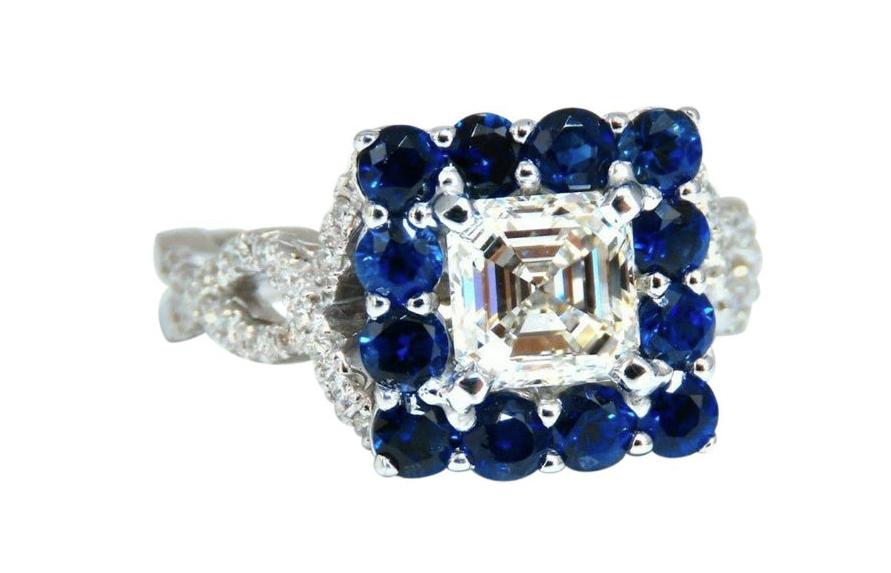 GIA Certified 1.20 Carat Natural Asscher Cut Diamond Ring 14kt 45541**