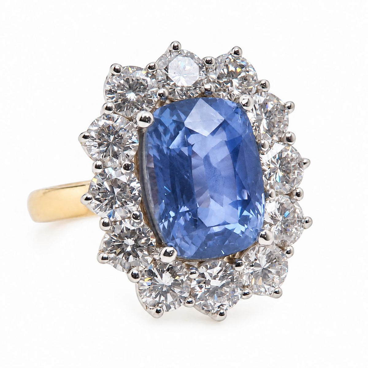 GIA Certified Natural 8.05ct Burma No Heat Sapphire Ring 18kt 95548