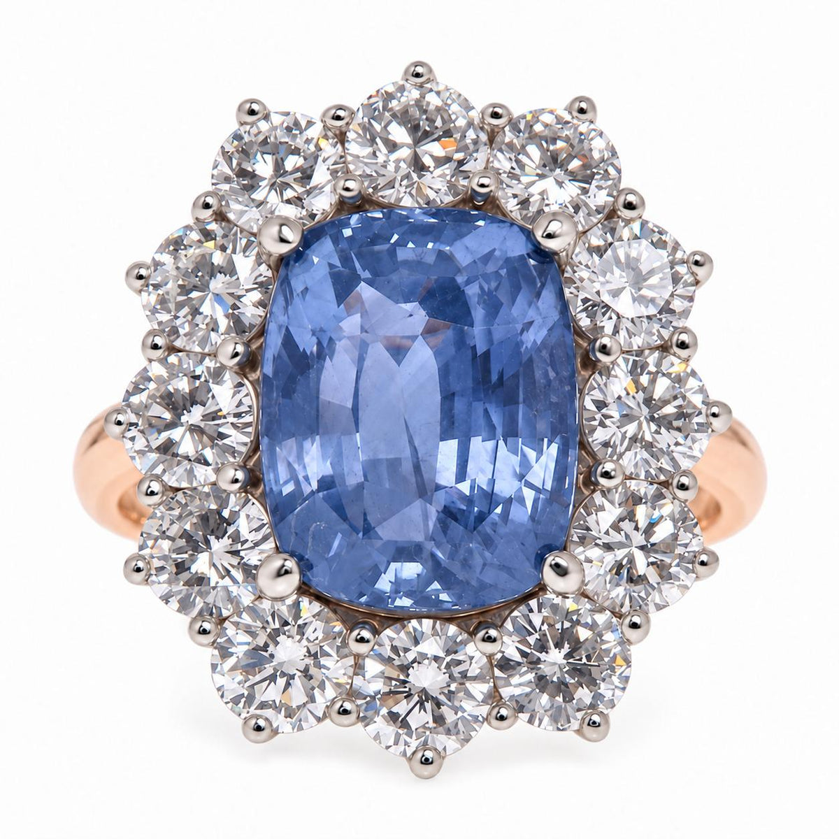 GIA Certified Natural 8.05ct Burma No Heat Sapphire Ring 18kt 95548