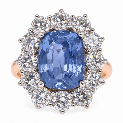 GIA Certified Natural 8.05ct Burma No Heat Sapphire Ring 18kt 95548