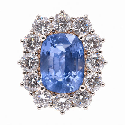 GIA Certified Natural 8.05ct Burma No Heat Sapphire Ring 18kt 95548