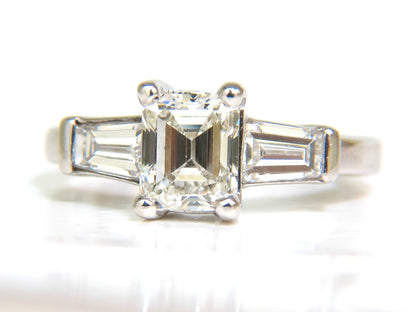 GIA CERTIFIED 1.06CT BRILLIANT EMERALD CUT NATURAL DIAMOND RING J/VVS2 *v