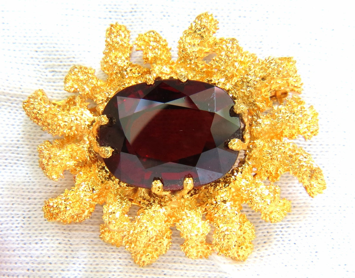 GIA CERTIFED 32.22CT NATURAL SPESSARTITE GARNET 3D ROUGH NUGGET PIN 18kt *v