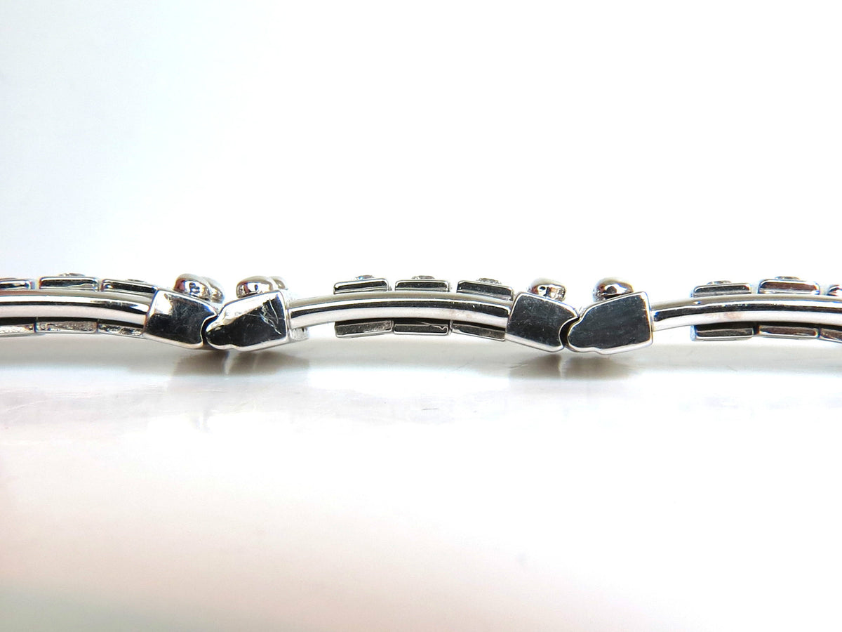 Mens Studded Gothic Deco Sliding Diamonds Box Bead Deco Channel Bracelet 14kt *v