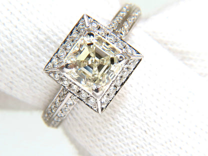 2.20CT NATURAL ASSCHER CUT DIAMOND RING HALO 14KT *v