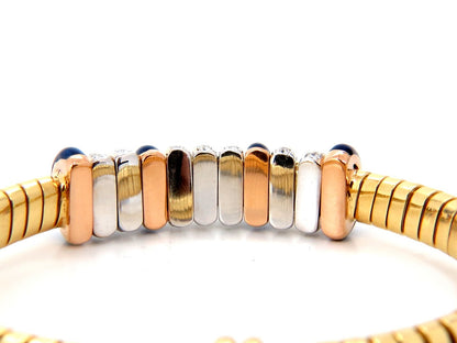 1.50ct Natural Diamonds Ladies Flexible Accordion Bangle Bracelet 18 karat *v