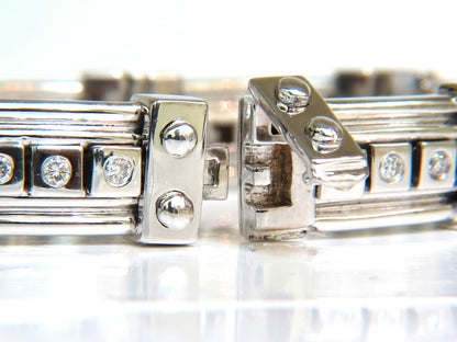 Mens Studded Gothic Deco Sliding Diamonds Box Bead Deco Channel Bracelet 14kt *v