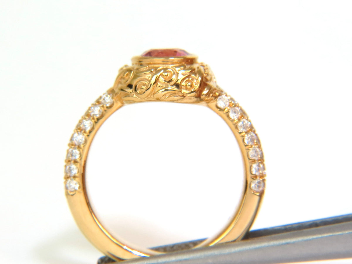 GIA NO HEAT 2.05CT NATURAL SAPPHIRE DIAMONDS SPANISH DECO RING UNHEATED 14KT*v