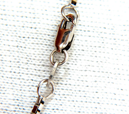 1.40CT DIAMONDS BEAD SET SQUARE ZEN PENDANT 3D CURVE 14KT 16 INCH CHAIN *v