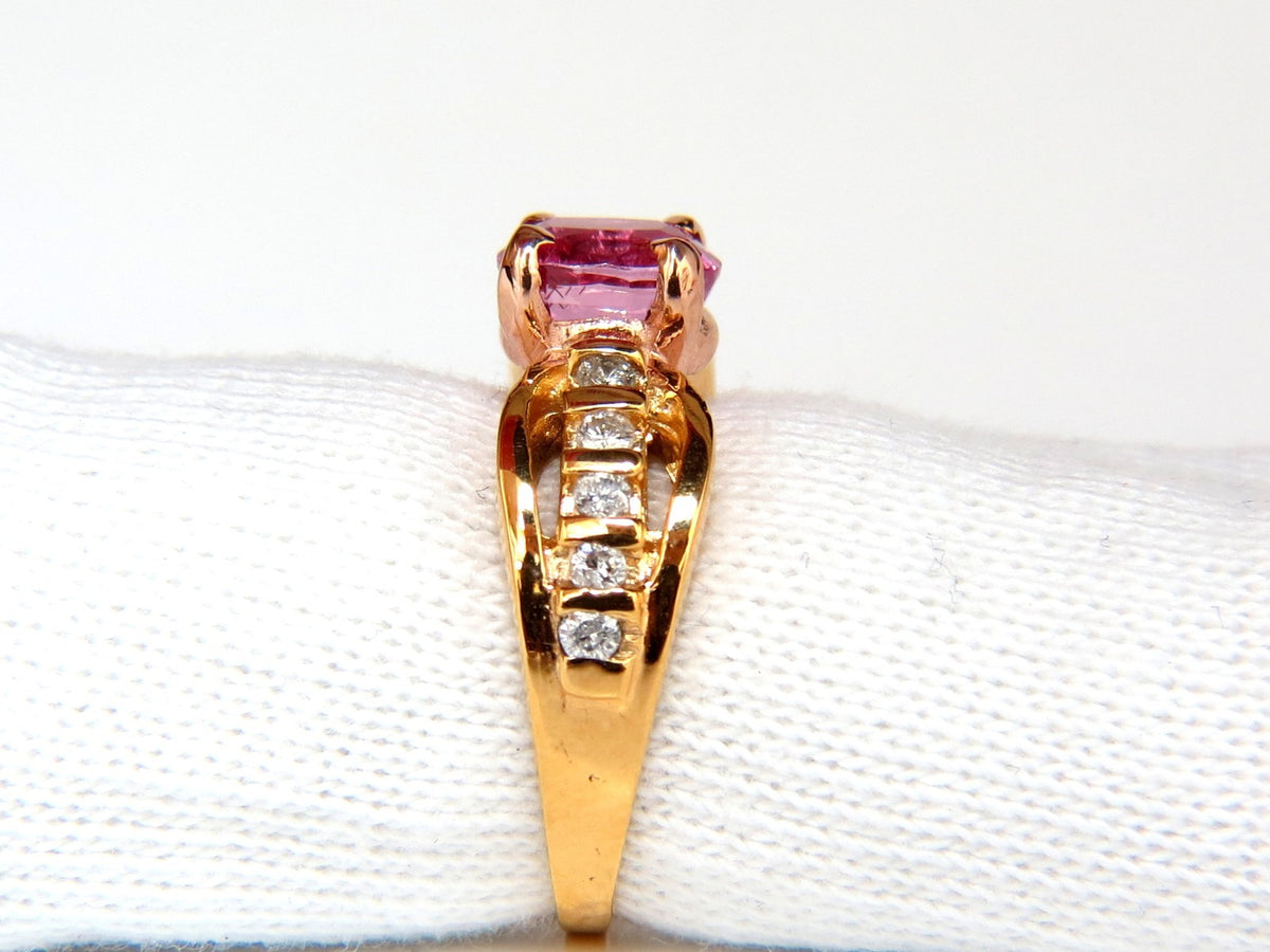 GIA Certified 2.27ct Natural No Heat Pink Sapphire Diamond Ring Unheated *v