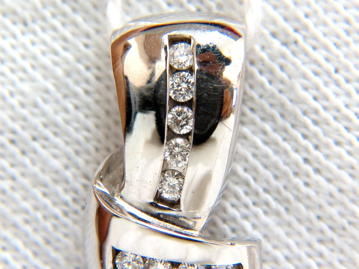 1.43CT TRILLIANT NATURAL DIAMONDS PENDANT / ENHANCER SLIDE OMEGA NECKLACE *v