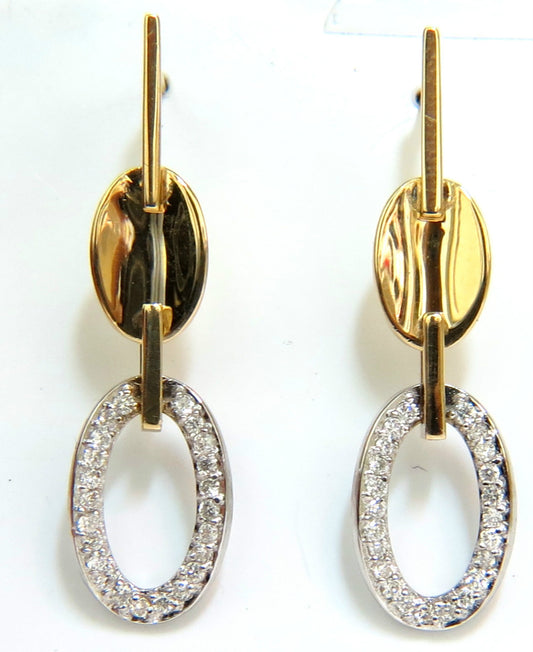 .40CT NATURAL DIAMONDS DANGLE EARRINGS 14KT GOLD MIRROR FINISH *v