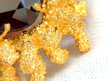 GIA CERTIFED 32.22CT NATURAL SPESSARTITE GARNET 3D ROUGH NUGGET PIN 18kt *v