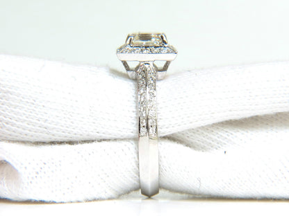 2.20CT NATURAL ASSCHER CUT DIAMOND RING HALO 14KT *v