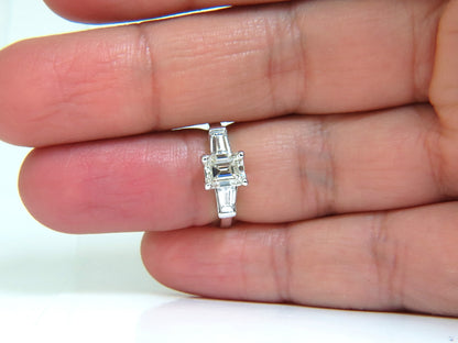 GIA CERTIFIED 1.06CT BRILLIANT EMERALD CUT NATURAL DIAMOND RING J/VVS2 *v