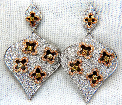 4.30ct Natural diamonds Dangle Spade form Earrings 18 Karat *v
