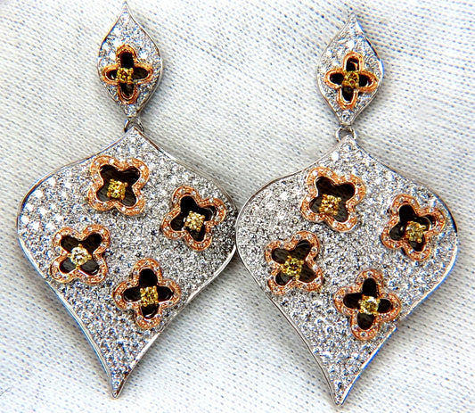 4.30ct Natural diamonds Dangle Spade form Earrings 18 Karat *v