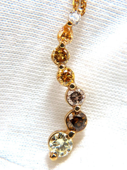 2.06CT NATURAL FANCY YELLOW ORANGE BROWN LIGHT PINK DIAMOND PENDANT 14KT *v