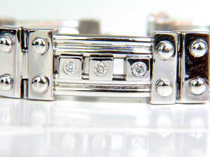 Mens Studded Gothic Deco Sliding Diamonds Box Bead Deco Channel Bracelet 14kt *v
