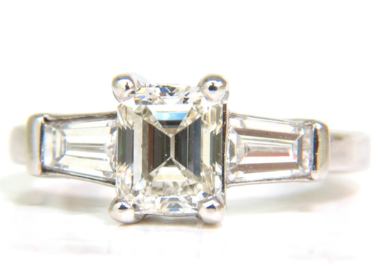 GIA CERTIFIED 1.06CT BRILLIANT EMERALD CUT NATURAL DIAMOND RING J/VVS2 *v
