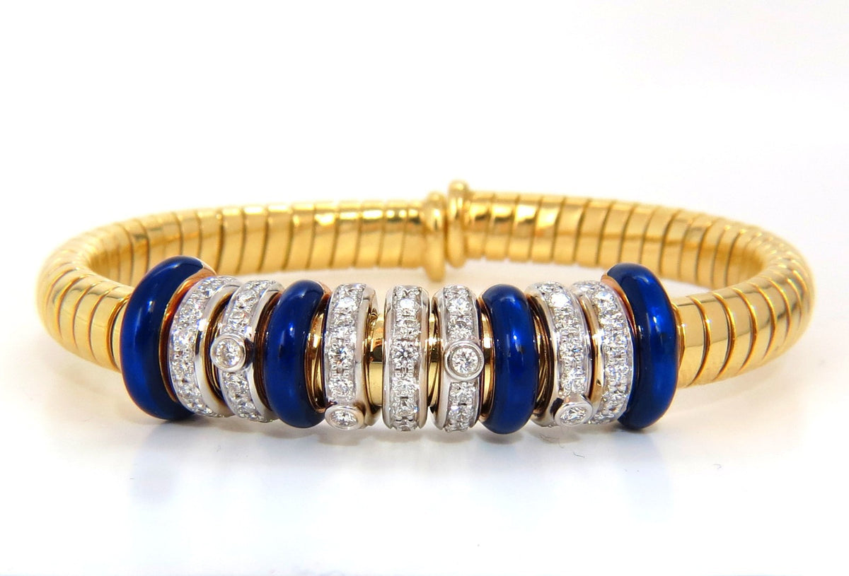 1.50ct Natural Diamonds Ladies Flexible Accordion Bangle Bracelet 18 karat *v