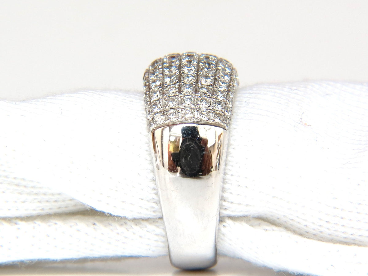 2.77CT FULL CUT DIAMONDS BEAD SET WIDE BAND RING 18KT 10MM SIZE 6.75 *v