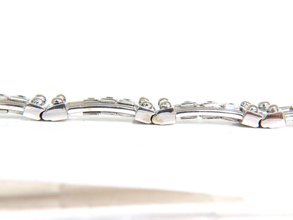 Mens Studded Gothic Deco Sliding Diamonds Box Bead Deco Channel Bracelet 14kt *v