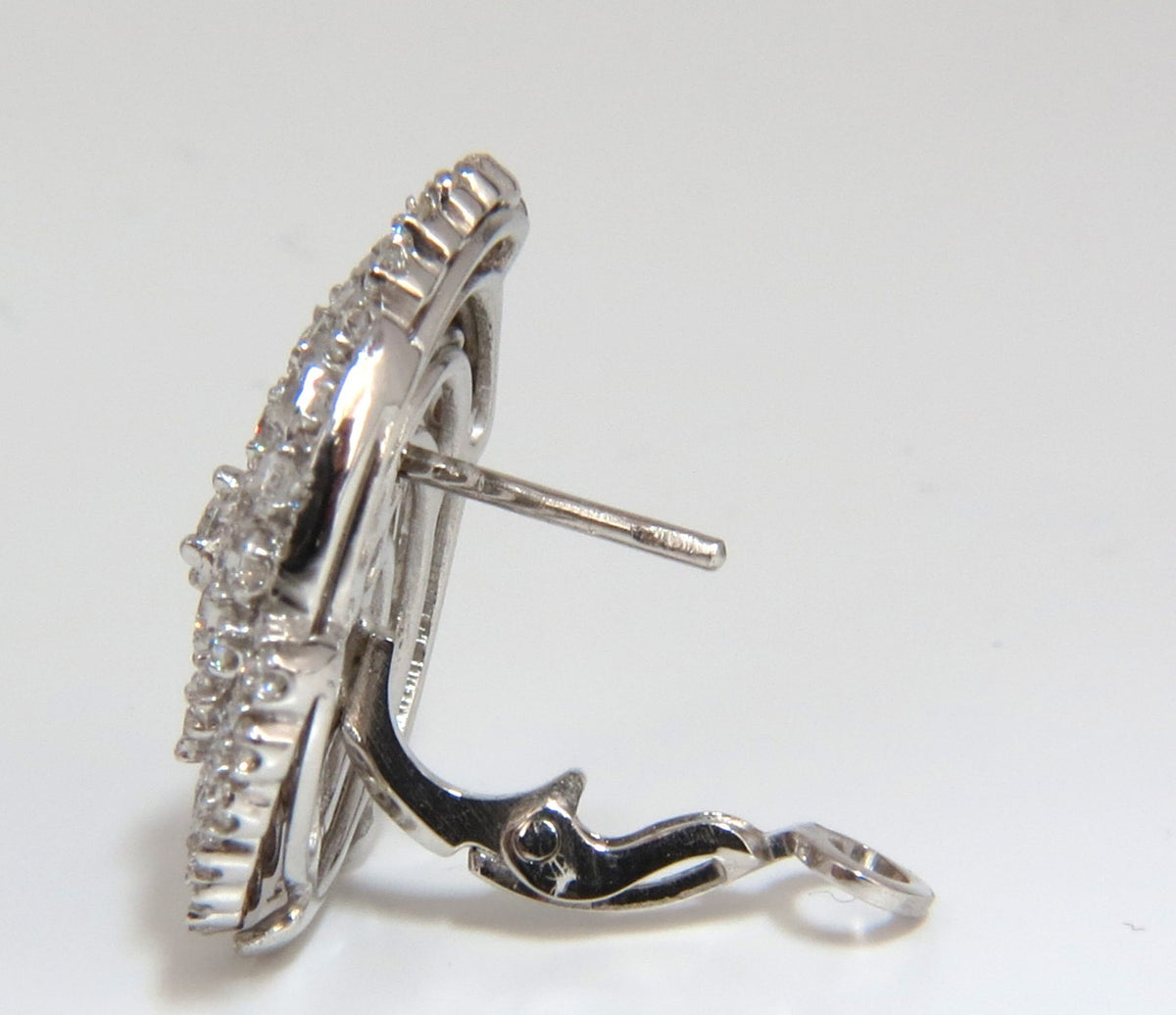 4.25CT SPIRAL KALEIDOSCOPE CIRCULAR ROTARY TWIST 18KT DIAMONDS EARRINGS *v