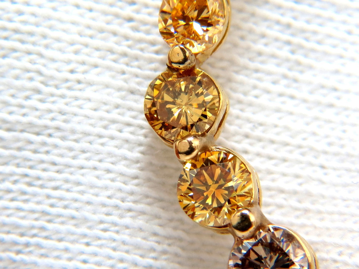 2.06CT NATURAL FANCY YELLOW ORANGE BROWN LIGHT PINK DIAMOND PENDANT 14KT *v