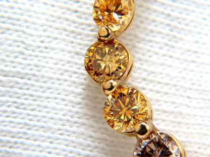 2.06CT NATURAL FANCY YELLOW ORANGE BROWN LIGHT PINK DIAMOND PENDANT 14KT *v