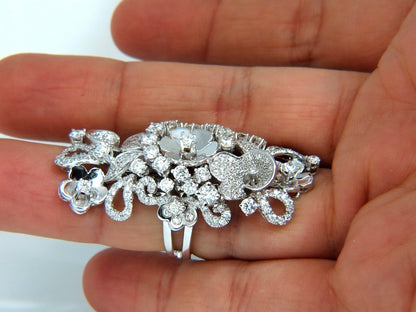 4.00CT NATURAL DIAMONDS FLORAL COCKTAIL VINE 3D DECO RING 18KT *v