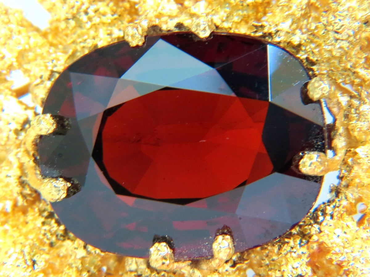 GIA CERTIFED 32.22CT NATURAL SPESSARTITE GARNET 3D ROUGH NUGGET PIN 18kt *v