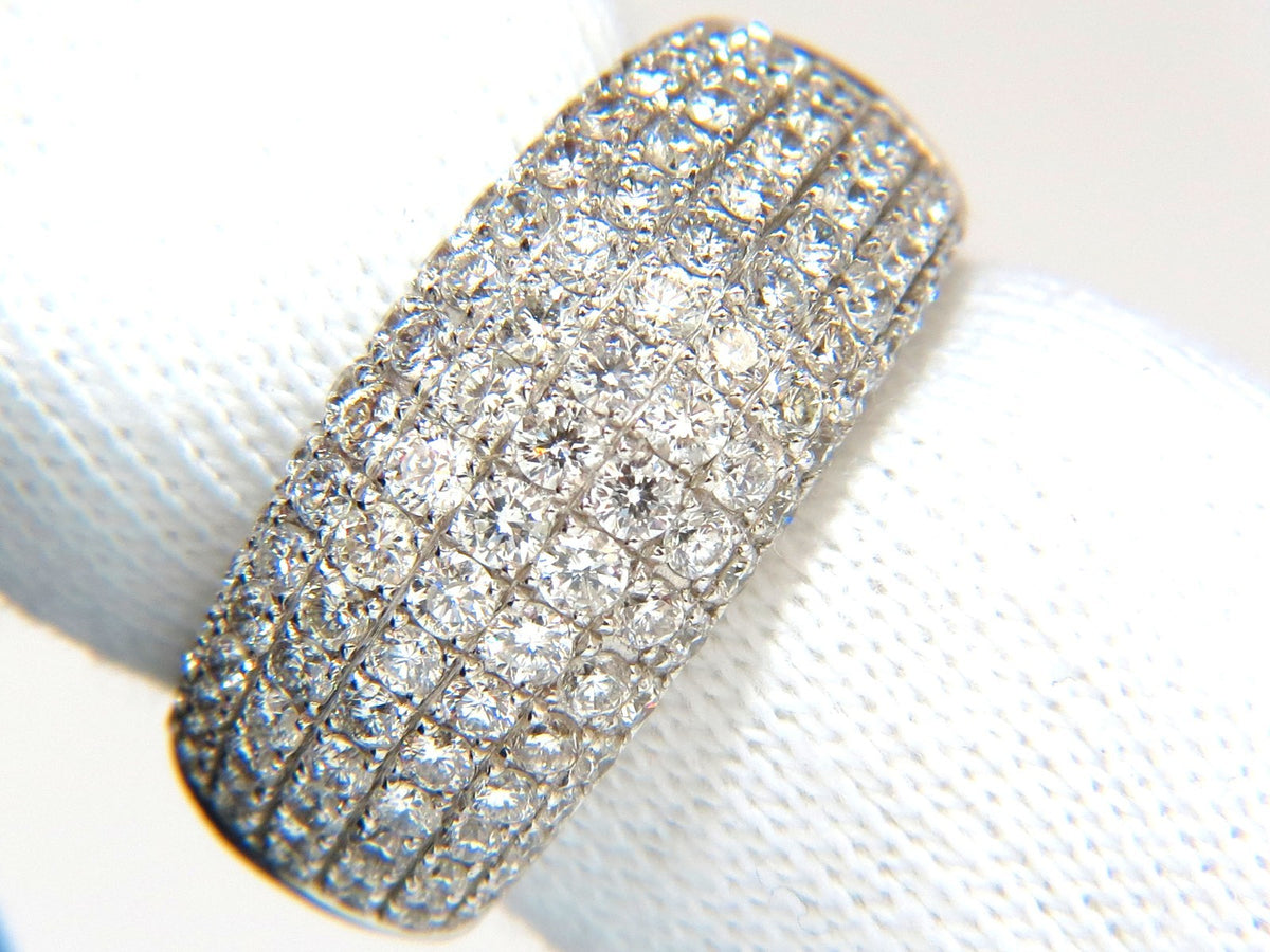 2.77CT FULL CUT DIAMONDS BEAD SET WIDE BAND RING 18KT 10MM SIZE 6.75 *v