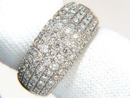 2.77CT FULL CUT DIAMONDS BEAD SET WIDE BAND RING 18KT 10MM SIZE 6.75 *v