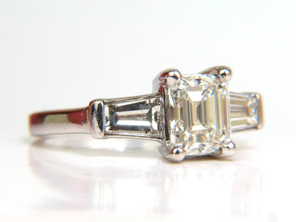 GIA CERTIFIED 1.06CT BRILLIANT EMERALD CUT NATURAL DIAMOND RING J/VVS2 *v