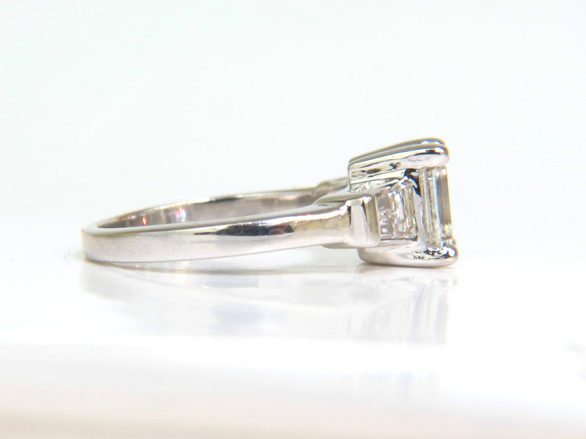 GIA CERTIFIED 1.06CT BRILLIANT EMERALD CUT NATURAL DIAMOND RING J/VVS2 *v
