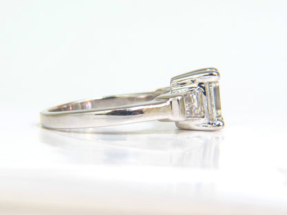 GIA CERTIFIED 1.06CT BRILLIANT EMERALD CUT NATURAL DIAMOND RING J/VVS2 *v