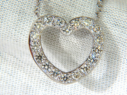 2.50CT SMOOTH EDGED BRILLIANT DIAMONDS HEART PENDANT & CHAIN F/VS 14KT *v