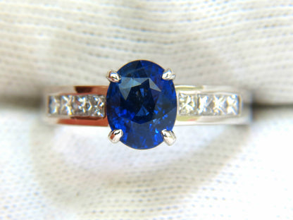 GIA NO HEAT 2.97CT NATURAL GEM BLUE SAPPHIRE DIAMOND RING UNHEATED 14KT *v
