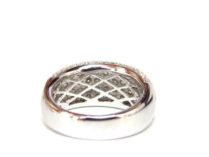 2.77CT FULL CUT DIAMONDS BEAD SET WIDE BAND RING 18KT 10MM SIZE 6.75 *v